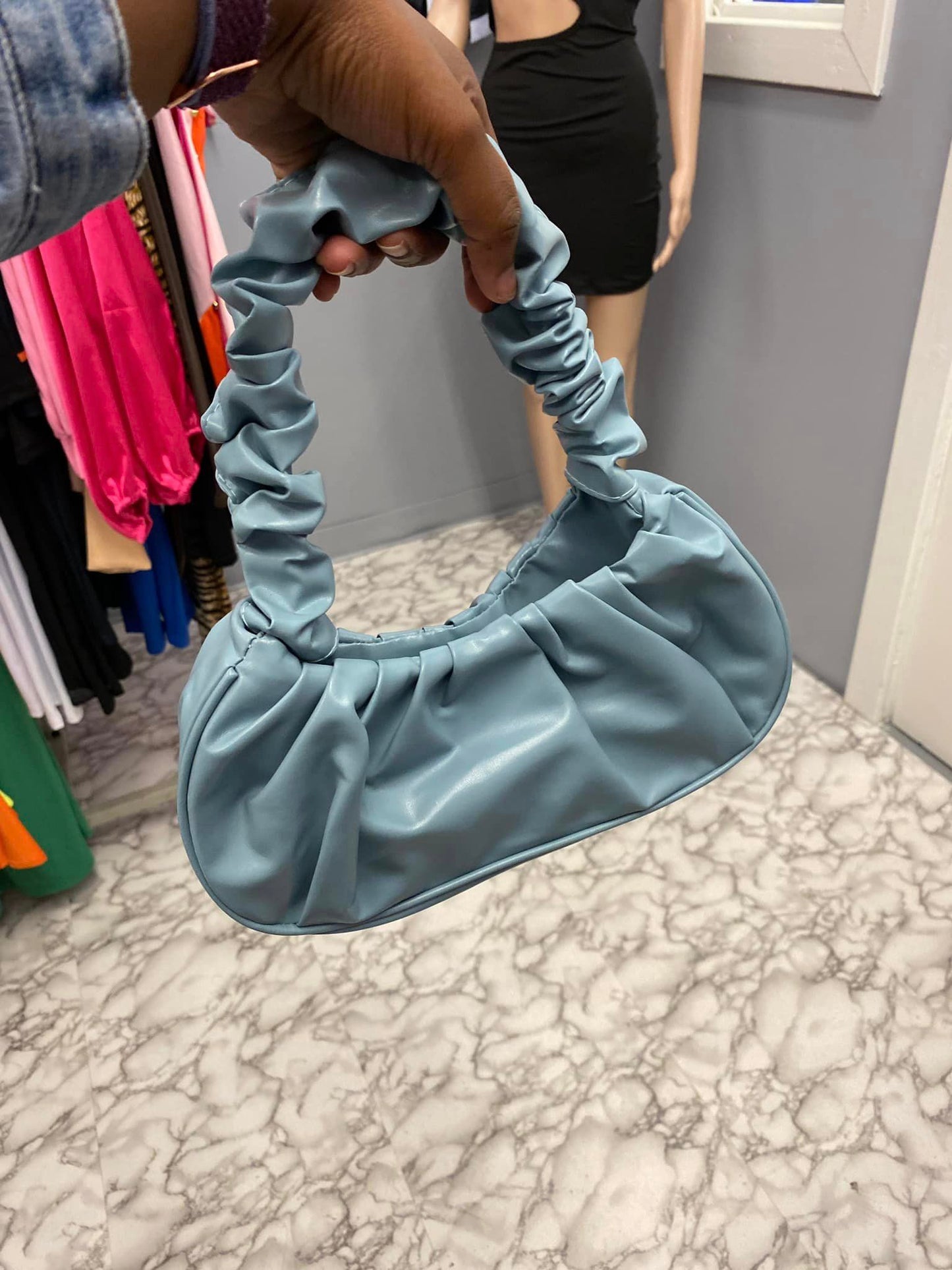 Blue Scrunched | Handbag