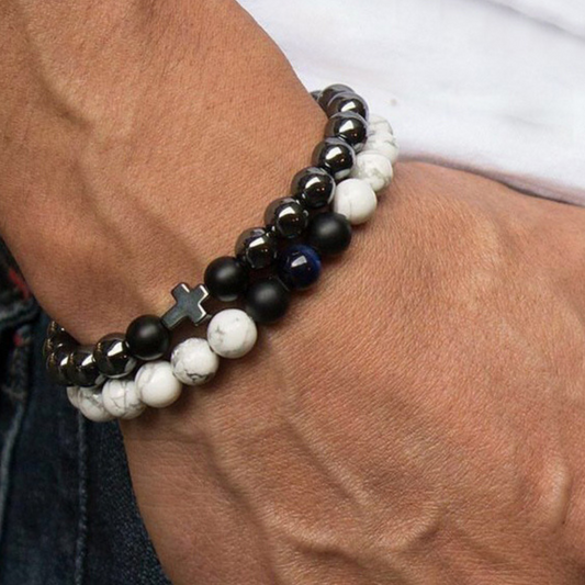 Cross Marble | Natural stone bracelet